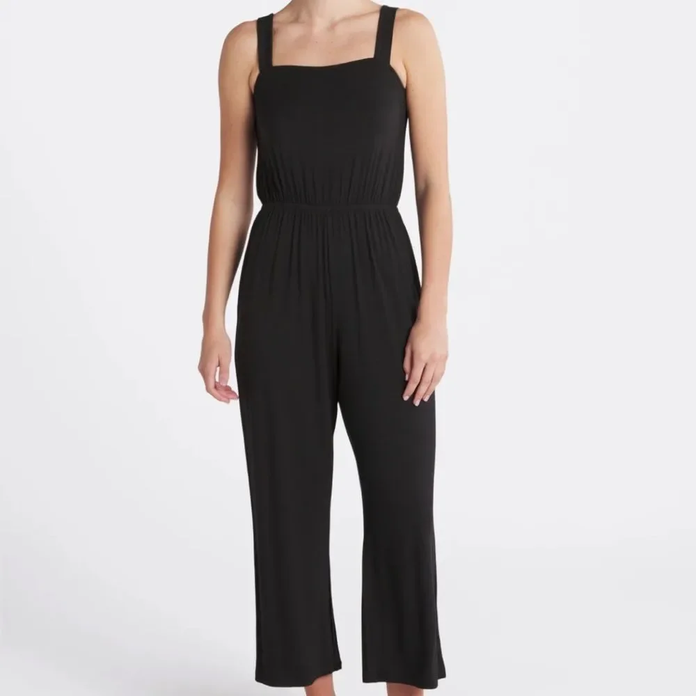 MARKET & SPRUCE SL Back Cutout Cropped Jumpsuit Black M Stitch Fix NWT